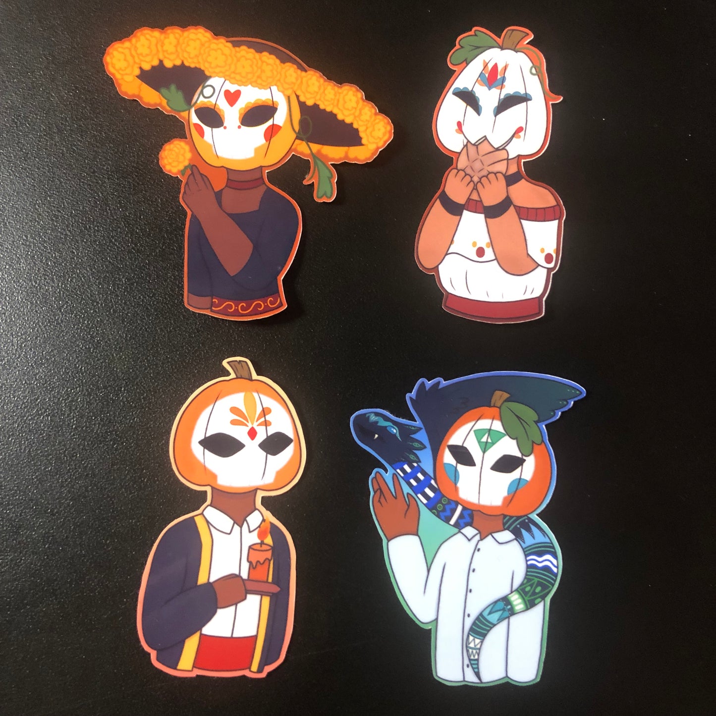 Painted Pumpkin Head Stickers